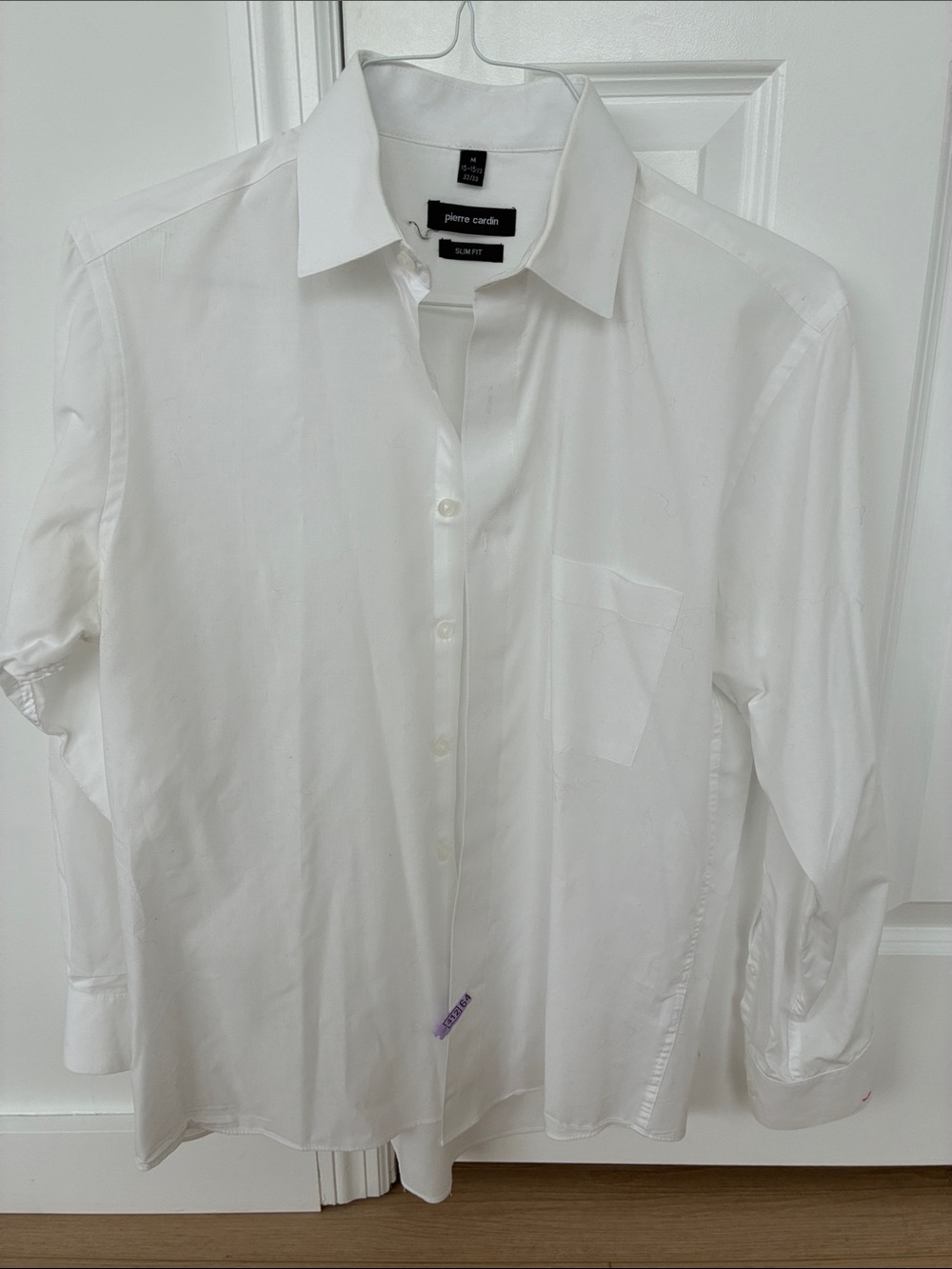 Pierre Cardin Men’s White Dress Shirt - Spread Collar